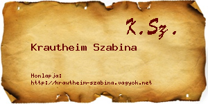 Krautheim Szabina névjegykártya